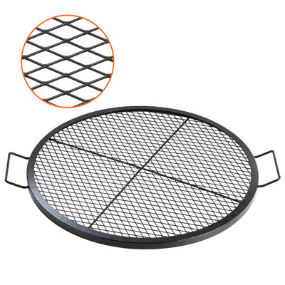 Barbecue rond pour foyer d'extérieur 30 po, acier robuste avec support en fil de X, adapté aux fêtes extérieures, de qualité alimentaire et en pouces, acier, extérieur résistant aux températures élevées