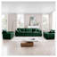 Ensemble de canapé en velours côtelé vert émeraude 5 pièces: canapé 3 places + 2 fauteuils simples, meubles de cinéma maison pour le salon
