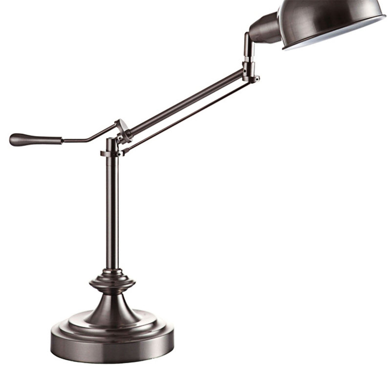 Lampe de table réglable en métal avec bras pivotant perchoir