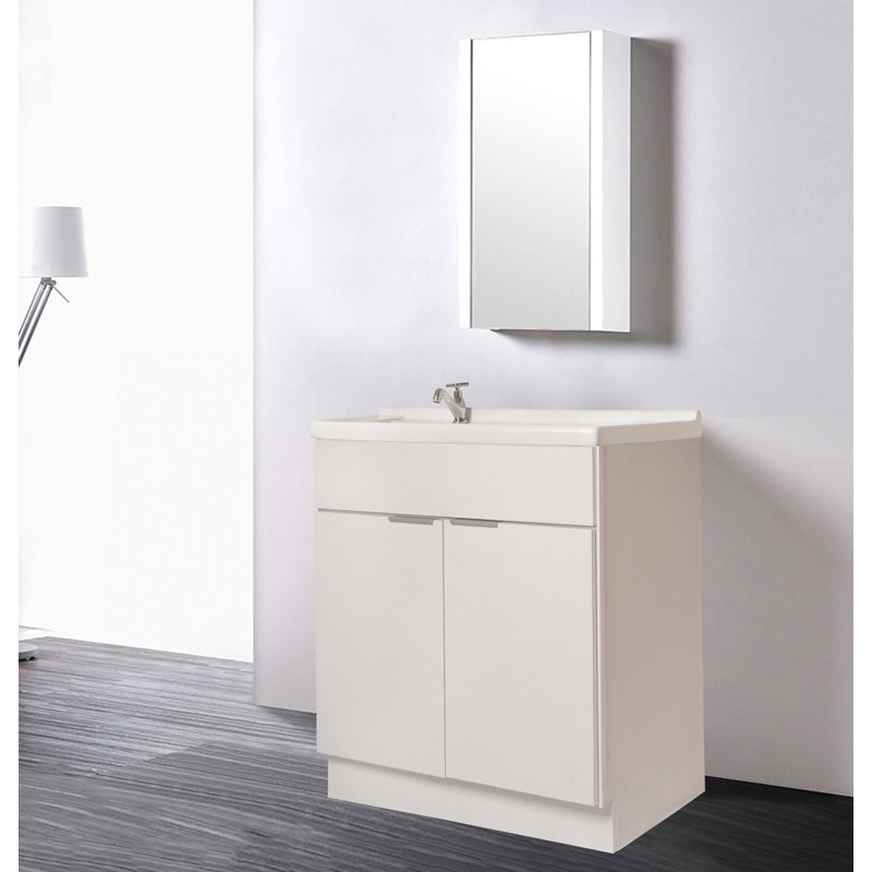 Base de meuble-lavabo simple 36 po Moderno, Blanc