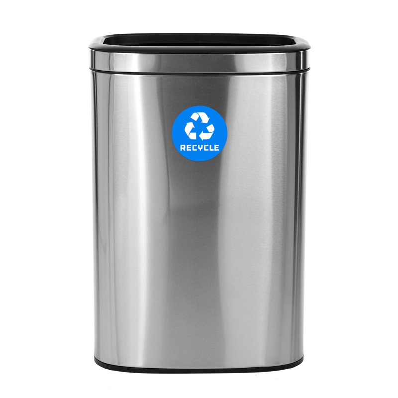 Poubelle de recyclage en acier inoxydable 10,5 gallons