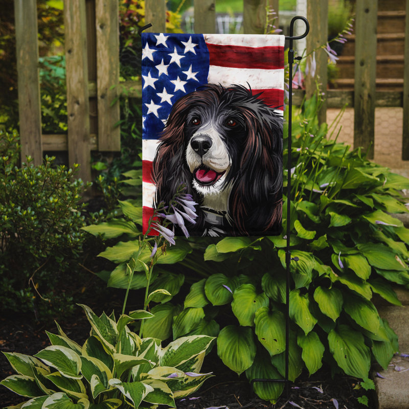 Polyester à 2 côtés 15 x 11 po drapeau de jardin, Épagneul russe