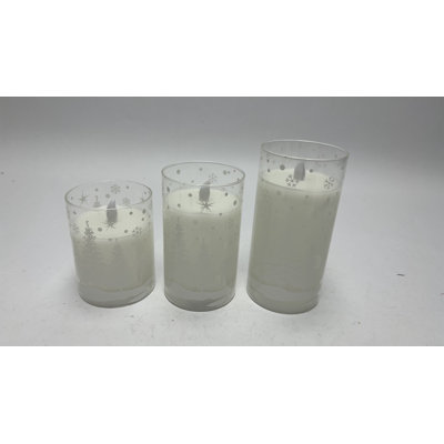 Unscented Flameless Jar Candle with Glass Holder