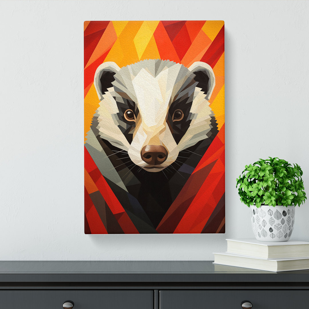 Badger Orphism Art No.2 - Wrapped Canvas