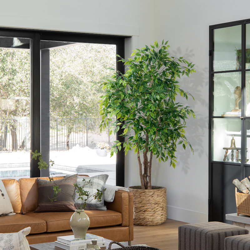 Ficus artificiel de 67 po résistant aux rayons UV avec des feuilles réalistes et un tronc naturel, plante artificielle