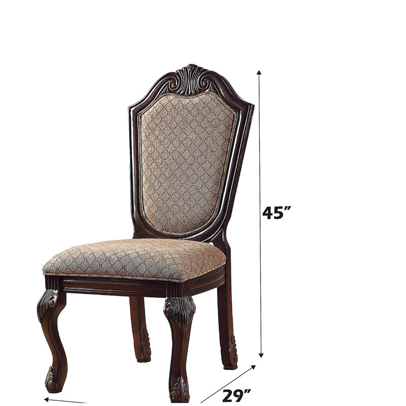Chaise d'appoint en tissu et finition espresso Chateau De Ville (ensemble de 2)