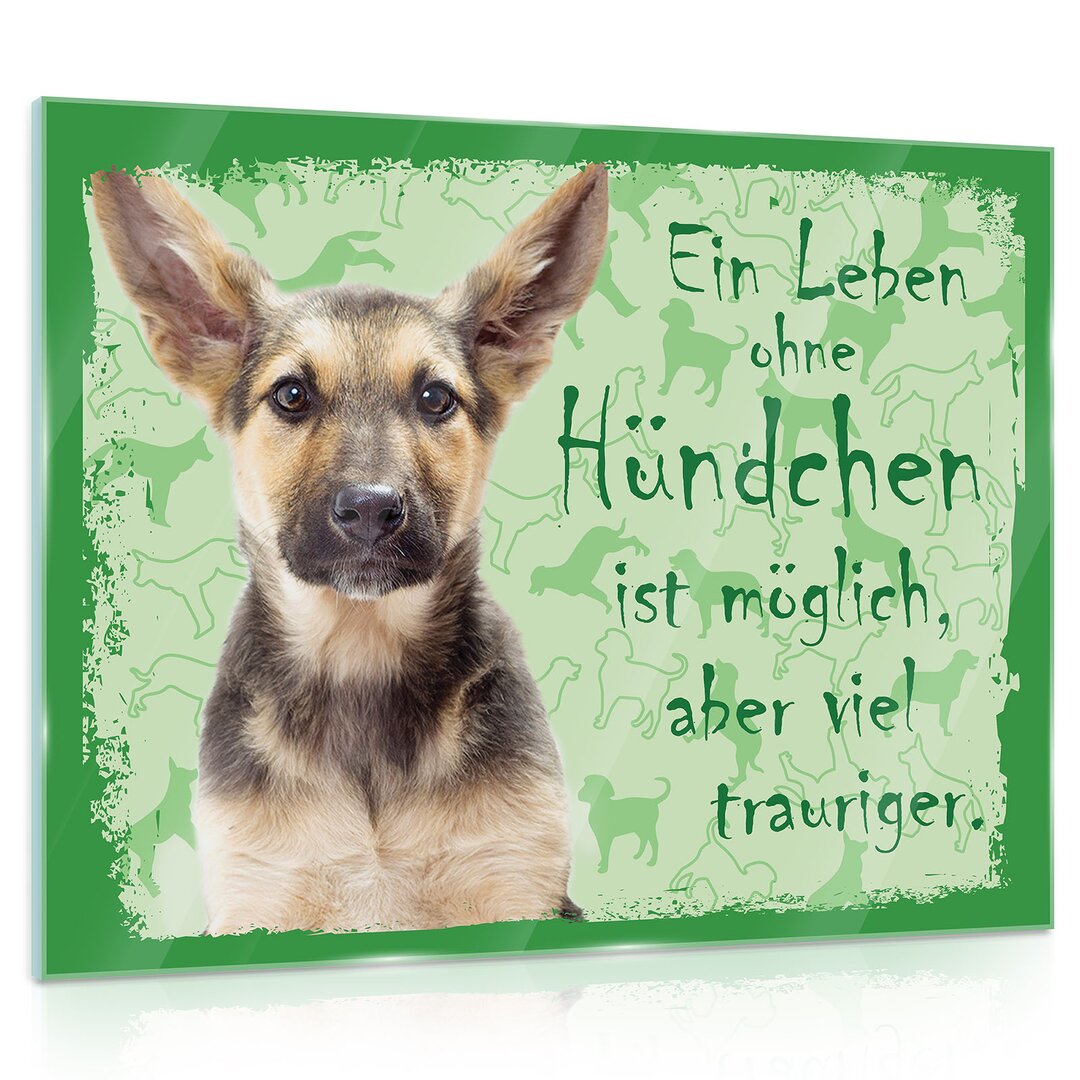 Glasbild Hund