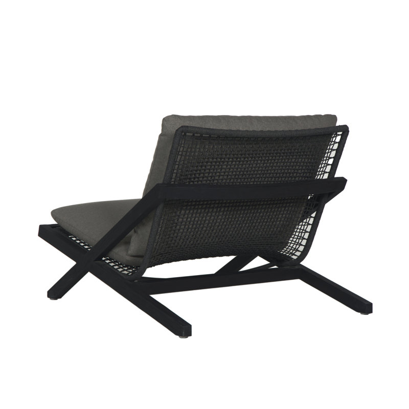 Outdoor Teak Lounge Chair, Gracebay Gray, Black
