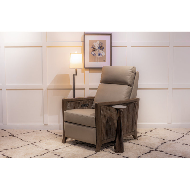 Litchfield Recliner, Beige, Brown Wood