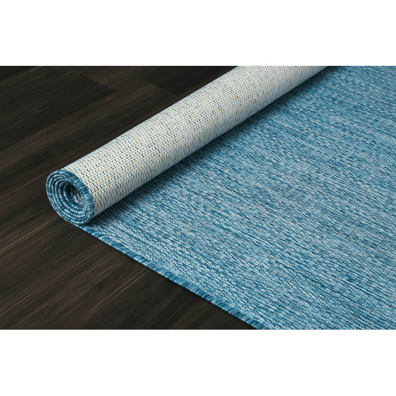 Tapis intérieur / extérieur bleu Waikiki, Rectangle 10' x 14'