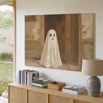 Wall Art Canvas Ghost In The Hallway Quiet Domestic Haunting Ready To Hang Gallery Wrapped Home Decor Modern Design Premium Quality