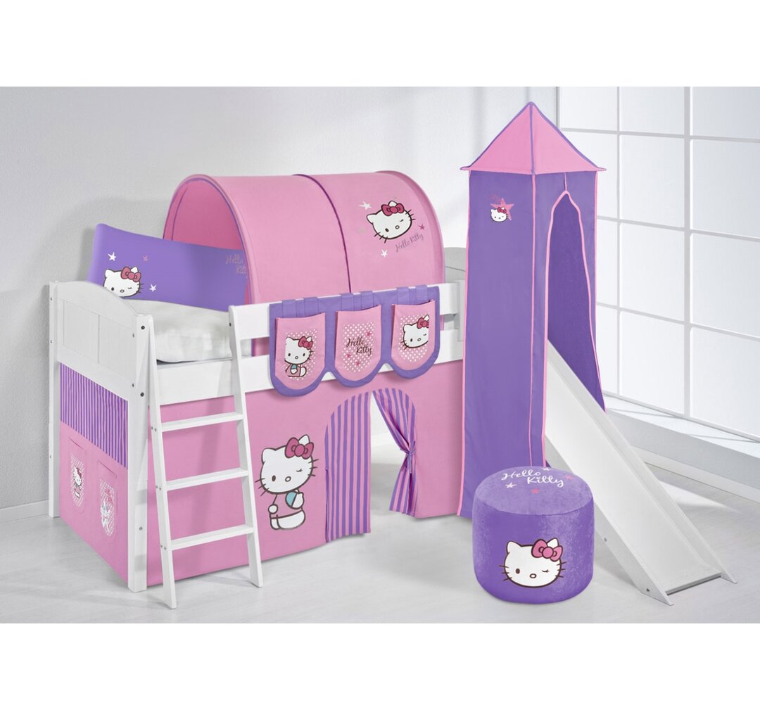 Halbhochbett Hello Kitty mit Textil-Set, 90 x 200 cm