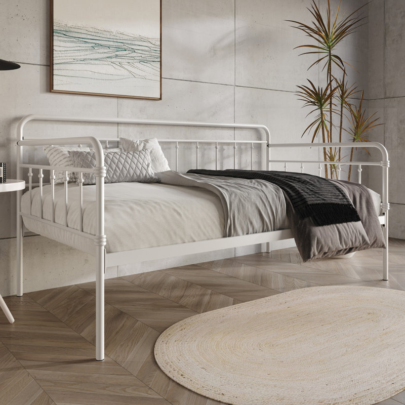 Lit de jour Allandy, Lit simple, Blanc