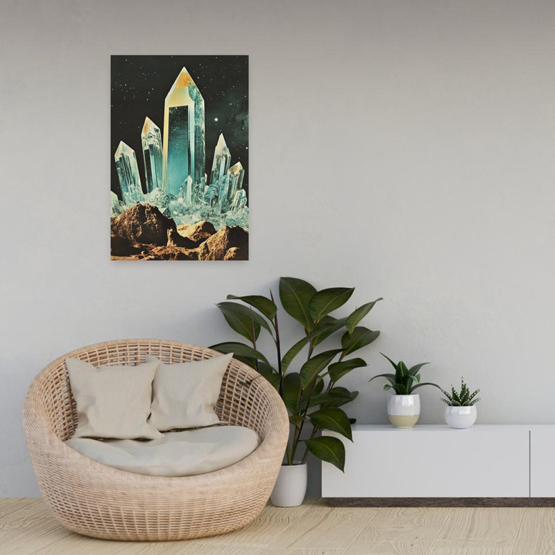 «Crystal Collage Dreamy Ethereal Retro Landscape Nature», art mural, H 24 po x l 16 po