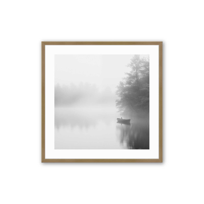 «Misty Solace», reproduction sur toile, Cadre doré brossé, H 13,75 po x l 13,75 po