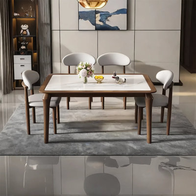 Rock board premium dining table and chair set