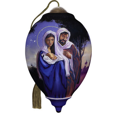 Ne'Qwa Art O Holy Night Hand-Painted Blown Glass Ornament