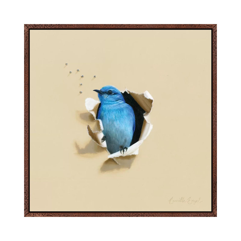 Blue Blood 1 Piece Wall Art on Canvas, 45.72 cm H x 45.72 cm W, Classic Brown Wood Framed