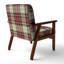Fauteuil d'appoint rembourré à motif tartan vert et orange Fetullah-384490241-384490488