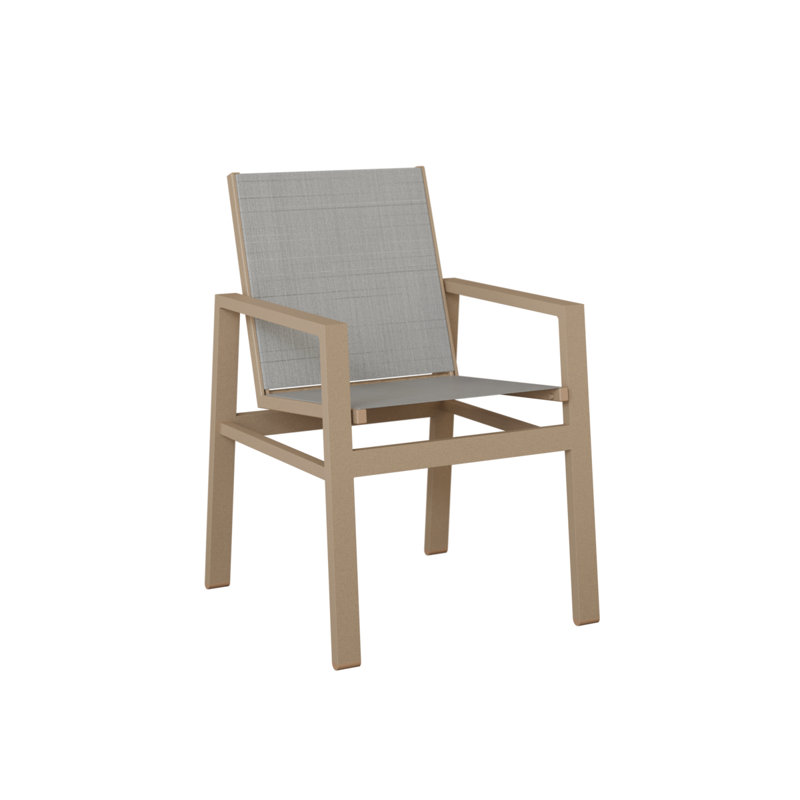 Chaise de salle à manger en aluminium Ohlson Oak, Charm platine, Chêne veiné de bois