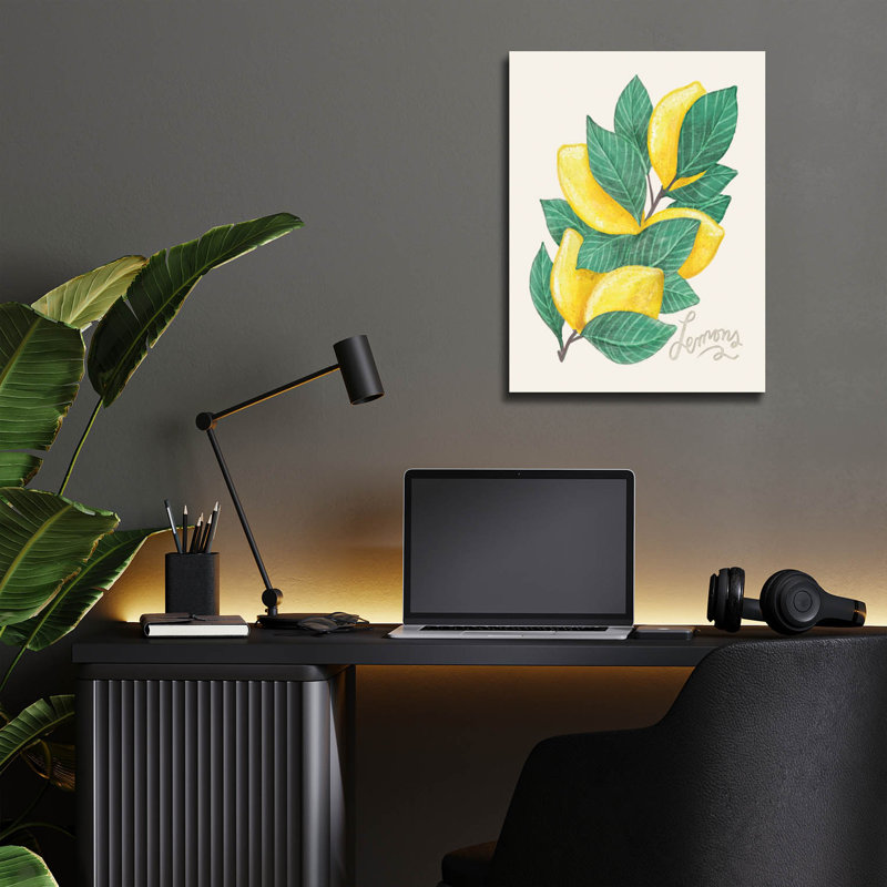 Art mural épique «Lemon Branch» par Elizabeth Caldwell, 12 po x 16 po