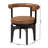 Baxton Studio Delacruz Swivel Dining Chair - Round Open Back Accent Chair With Faux Leather Upholstery, Modern Contemporary Seating For Kitchen Or Dining Room