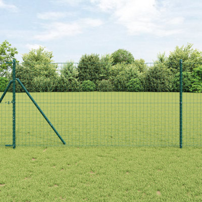 Vidaxl Fence Posts 13 Pcs Diameter32 Mm Galvanised Steel