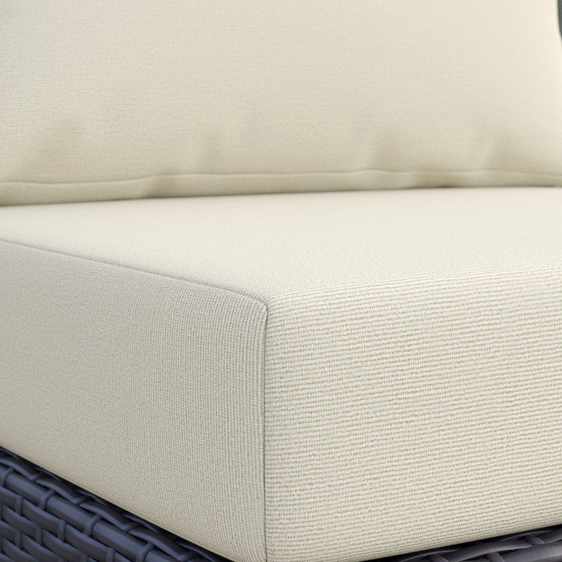 Convene Armless Patio Chair with Cushions, Beige