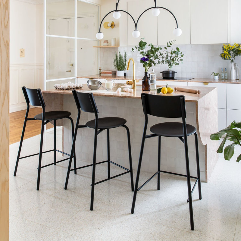 SSD Recycled Plastic Bar Stool, Graphite Black