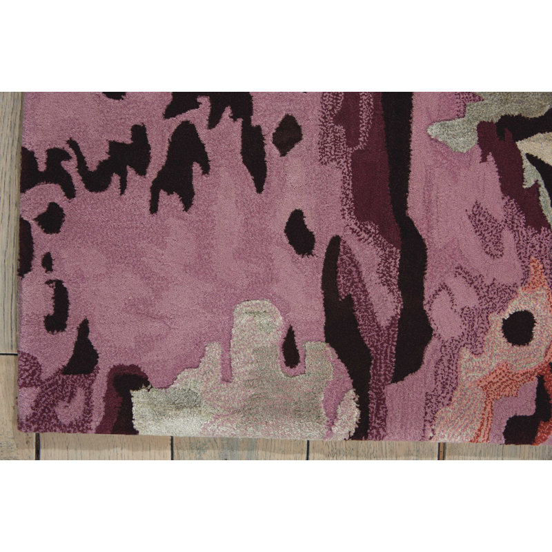 Tapis rouge moderne fait à la main Versailles, Rectangle 9 pi 9 po x 13 pi 9 po
