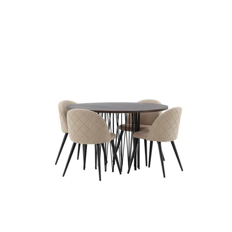 Castaneda 4 - Person Dining Set, Beige, Beige