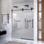 Porte de douche coulissante simple sans cadre de 44 à 48 po de hauteur H 76 po - Verre trempé transparent de 5/16 po (8 mm), conception de dérivation avec finition noir mat