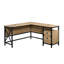 Bureau en L, finition brune, bureau d'ordinateur personnel