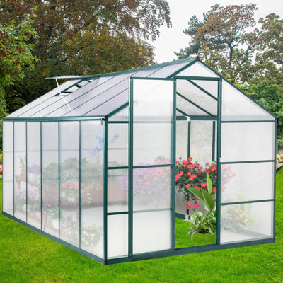 Serre en polycarbonate, serre robuste, serres d'extérieur avec fenêtre d'aération