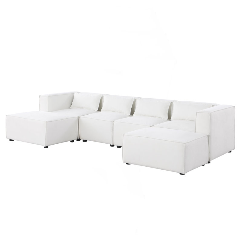 Modular Sofa BEIGE Chenille Fabric