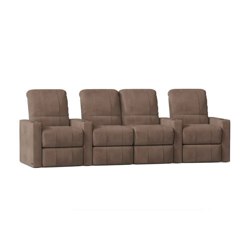 Rangée de sièges de cinéma maison (rangée de 4) Inuya, Sable Smartsuede, Électrique