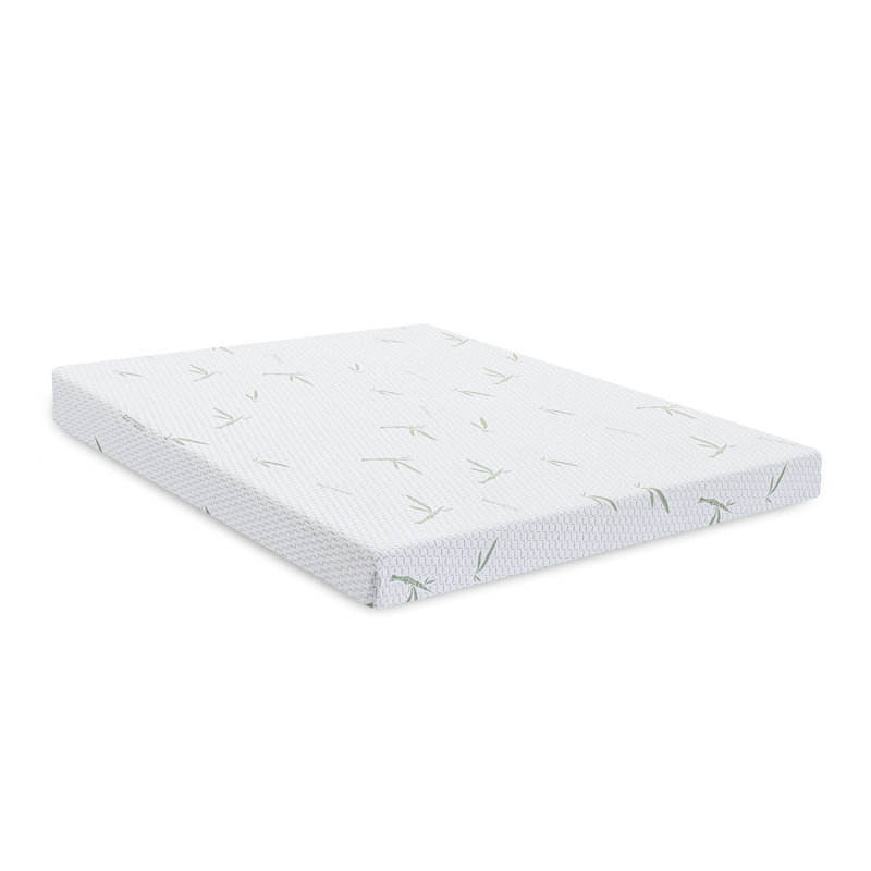 Matelas en mousse viscoélastique double couche 10 pouces avec housse infusée en rayonne de bambou- simple