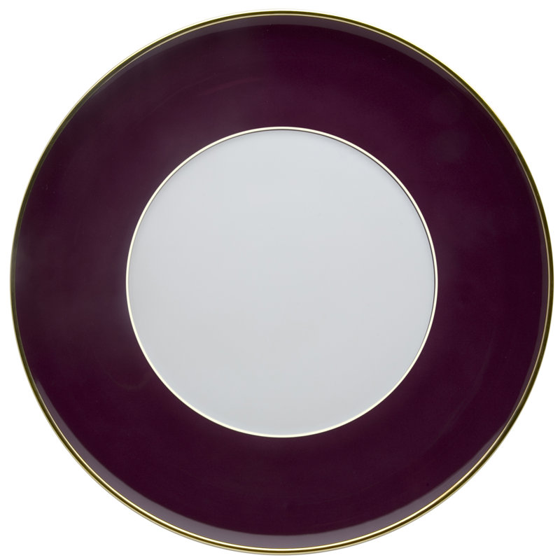 Rocco Porcelain China Chargers, Bordeaux