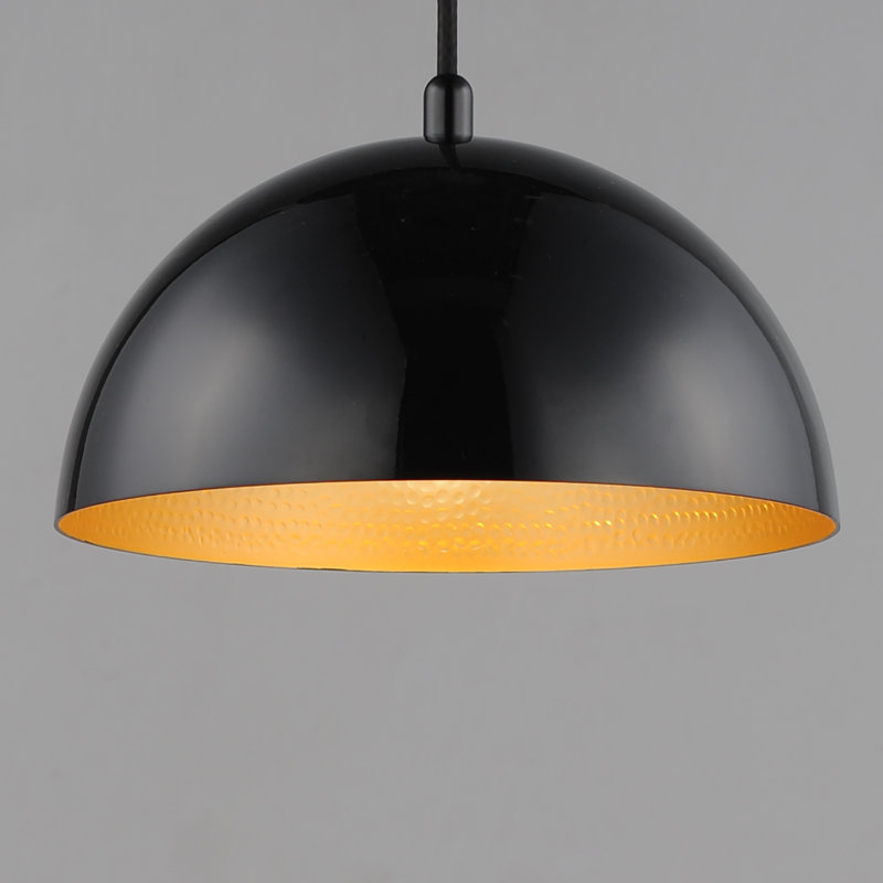 Luminaire suspendu en dôme à 1 lumière Demetrices, H 5 po x l 9 po x P 9 po