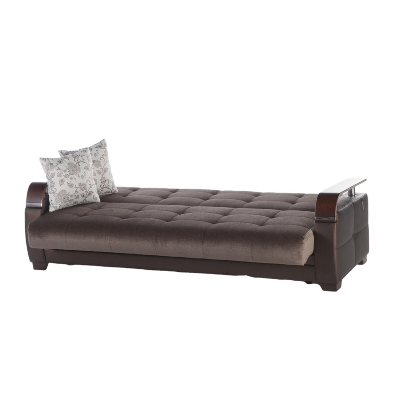 Canapé naturel brun Colins, Polyester 100 % gris foncé
