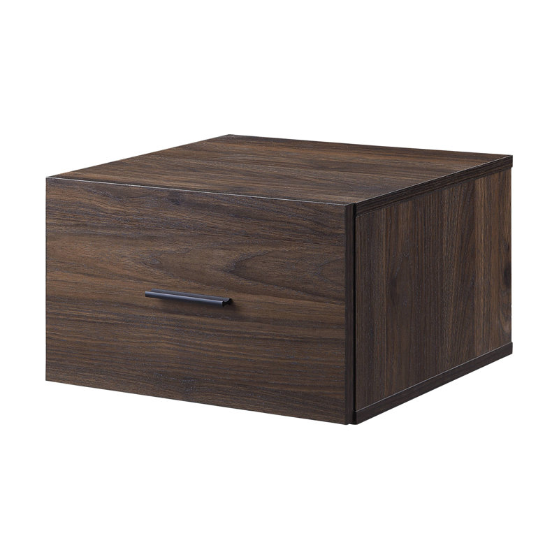 Tiroir de rangement modulaire, finition noyer
