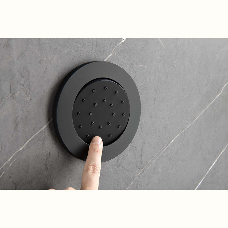 Complete Shower System with Rough in-Valve, Matte Black