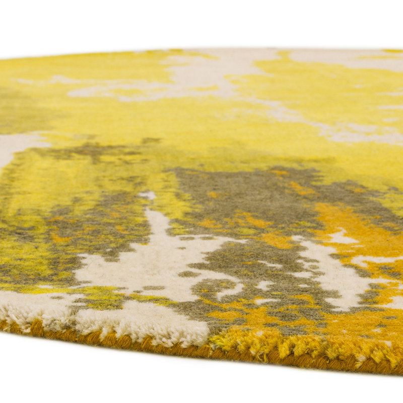 Anwen Abstract Wool Hand Woven Area Rug, Round 200 x 200cm
