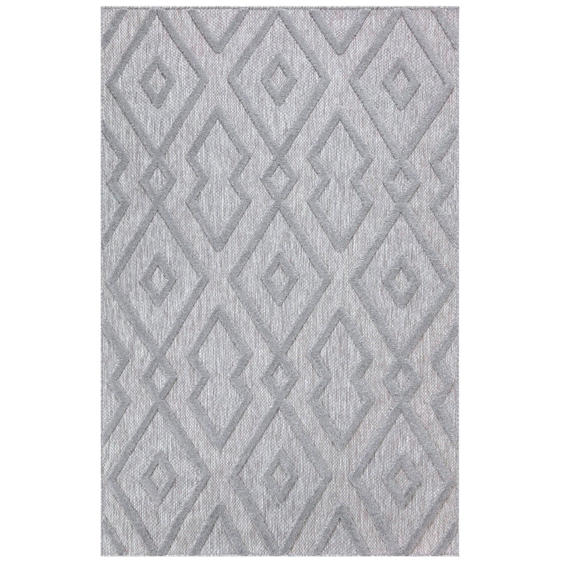 Rokisha Rectangle Geometric Indoor / Outdoor Area Rug, Rectangle 2'8" x 4'11"