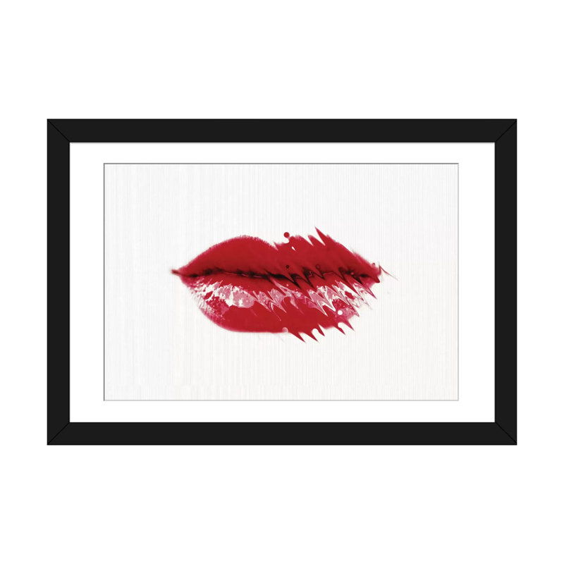 « baiser me baby », reproduction sur toile, H 16 po x l 24 po x P 1 po, Papier d'art encadré noir, Blanc