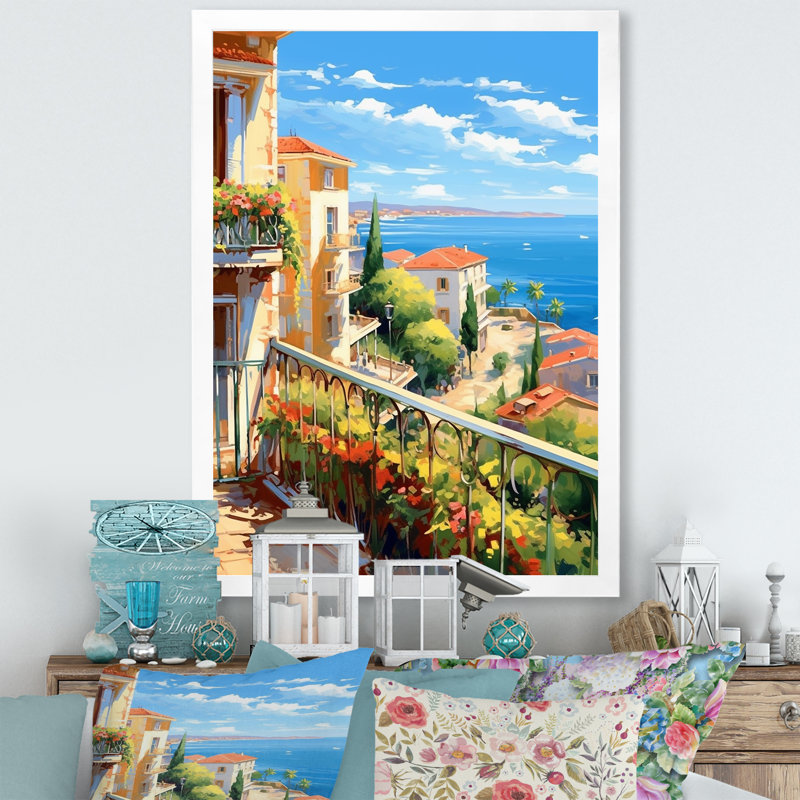 Beaux paysages en Italie - décoration murale Italie, H 20 po x l 12 po x P 1 po, Cadre simple blanc