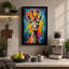 Colorful Giraffe Modern 1 Piece Wrapped Canvas Wall Art-136728680-136728682