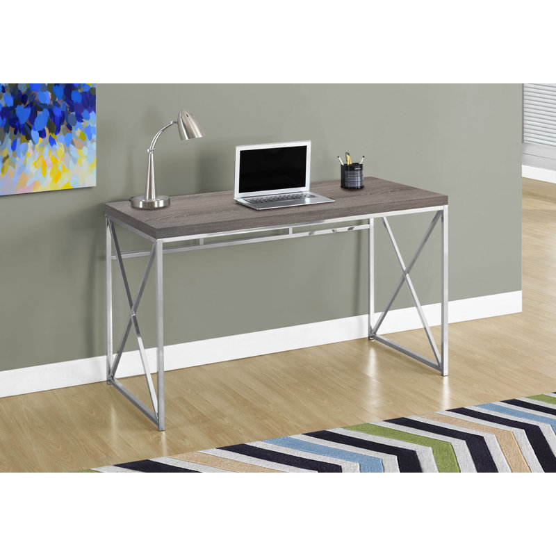 Bureau Jaylein, Taupe foncé / chrome