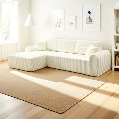 109"Cloud Modular Sectional Sofa Couch With L-Shape Chaise,Modern Minimalist Upholstered Couches For Living Room Bedroom,Deep Seat Corner Couch,No Assembly Required