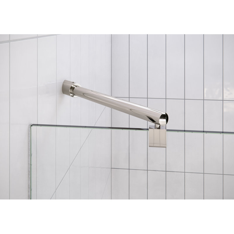 Halo 54.75 In. X 78 In. Glass Hinged Fully Frameless Glass Shower Enclosure, Polished Nickel